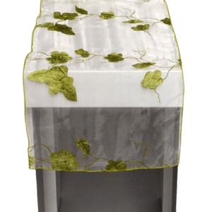 Green Leaf/White Sheer Runner (14" X108")