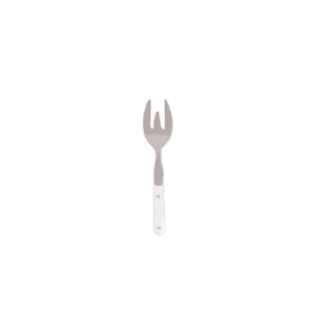 WHITE PLASTIC-HANDLED SERVING FORK (8")