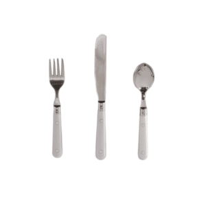 WHITE PLASTIC-HANDLED FLATWARE