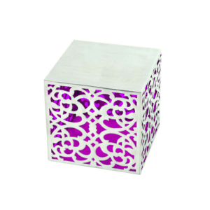 +TRELLIS METAL CUBE END TABLE