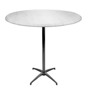 +WHITE WOOD 42 ROUND PEDESTAL TABLE
