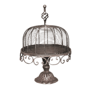 IRON FILIGREED ROUND PEDESTAL SERVER & DOME