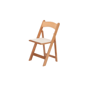 NATURAL FOLDING CHAIR W/ IVORY PAD
