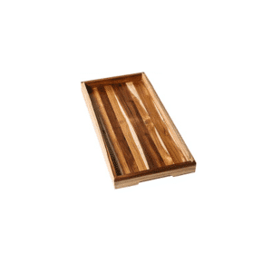 TEAK SERVING TRAY W/ HAND GRIPS