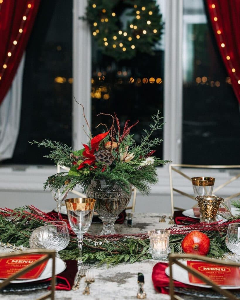 Holiday event design with Christmas theme