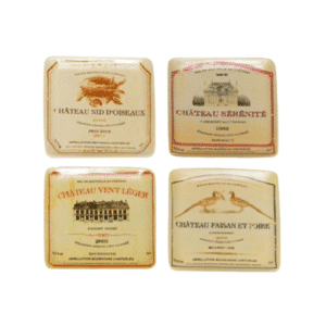 WINE LABEL CANAPE SQUARE PLATE (5")