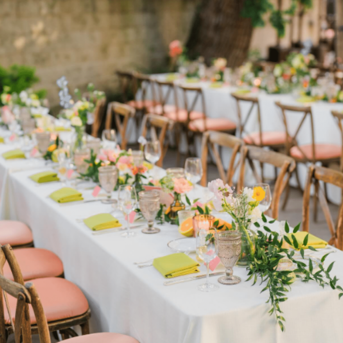 crossback chairs at an outdoor Colvin House wedding