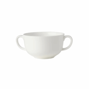 White Double-Handled Soup Cup (4", 10 Oz)