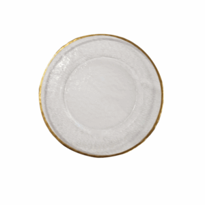 Gold Thin-Rim Hammered Glass Dinner Plate (11")