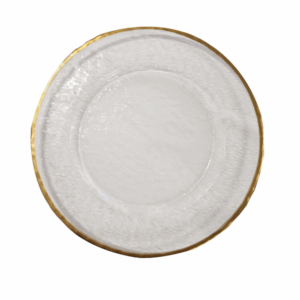 Gold Thin-Rim Hammered Glass Charger (13.25")