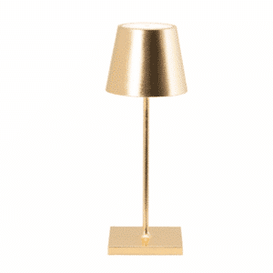 Gold Leaf Table Lamp (4.3" Base, 11.8" H)