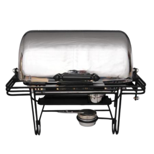 Stainless Domed Rectangular Chafer w/ Wrought Iron Stand (8 Qt)