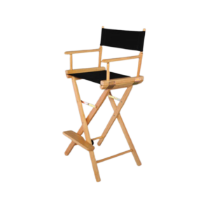 NATURAL WOOD DIRECTOR'S CHAIR W/ BLACK CANVAS