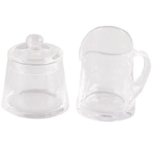 CONTEMPORARY GLASS SUGAR & CREAMER SET