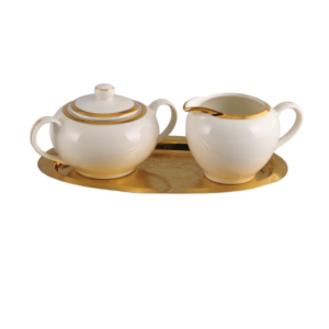 Ivory Gold-Edged Sugar & Creamer Set