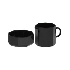 Black Octagonal Sugar & Creamer Set