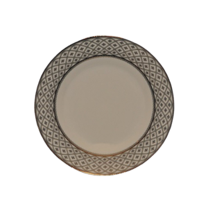 Gold Basketweave Rimmed Plate (8")
