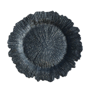 SEA SPONGE BLACK GLITTER CHARGER