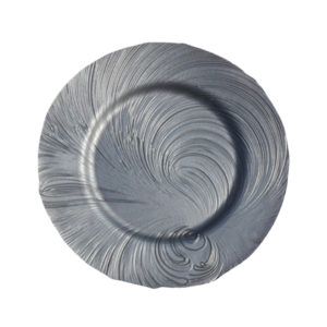 SILVER BRUSHSTROKE CHARGER