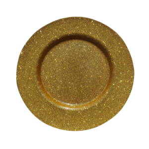 TEXTURED GOLD GLITTER CHARGER