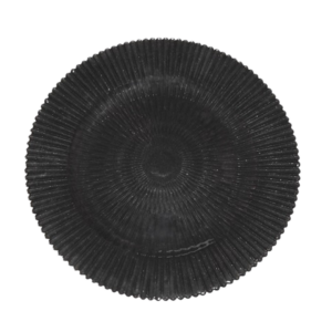 BLACK GLITTER BLOWN SAND CHARGER