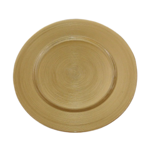 ROUND GOLD SPIRAL CHARGER