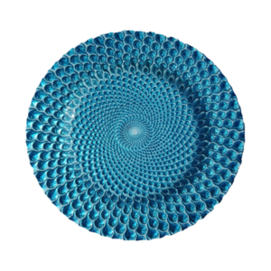 PEACOCK BLUE GLITTER CHARGER