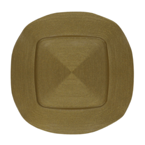 SQUARE GOLD SPIRAL GLITTERED CHARGER