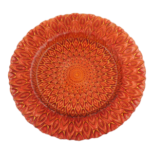 PEACOCK RED / GOLD CHARGER