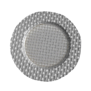 RIBBONED SILVER RIMMED CHARGER