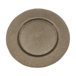 TEXTURED TAUPE GLITTER CHARGER (13")