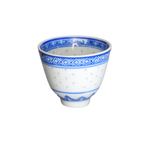 Blue & White Chinese Teacup (3", 3.5 Oz)