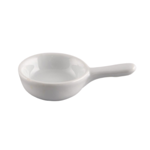 White Mini Skillet w/ Handle (2 1/2", 1 Oz)
