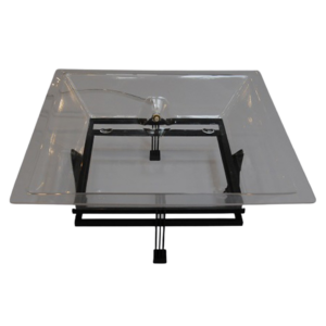 CLEAR SQUARE W/ BLACK RISER / ICE DISPLAY W/ DRAIN