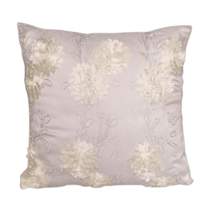 IVORY FLOWER / WHITE SHEER PILLOW COVER (16")