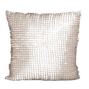 Silver Beaded Grid Pillow