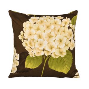 Reversible Solid Brown Green Hydrangea Pillow