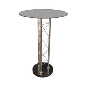 Round Glass Top Hiboy Table w/Marble Base