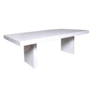 White Lacquer Table w/Flat Panel Legs