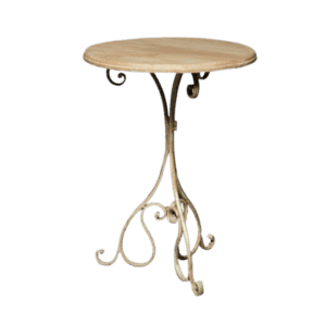 Distressed Wood Round End Table