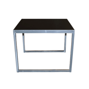 Black Top/Silver Frame End Table