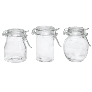Mini Glass Jar w/ Hinged Lid - Mixed (2.5 - 3.5 Oz)