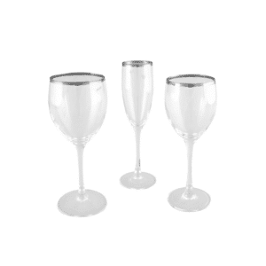 Classic Silver-Rimmed Glassware