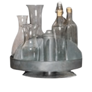 6-COMPARTMENT GALVANIZED LAZY SUSAN