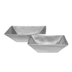 POLISHED ALUMINUM SQUARE BOWL COLLECTION
