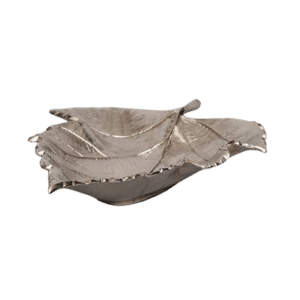 SILVER METAL LARGE LEAF BOWL