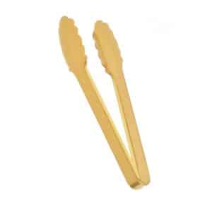 GOLD SCALLOPED FOOD TONG