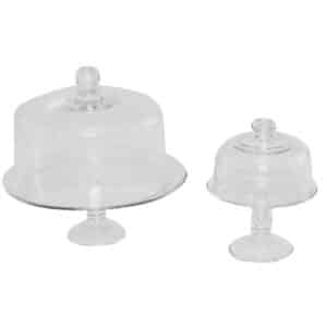 GLASS PEDESTAL PLATE STAND W/ DOME COLLECTION