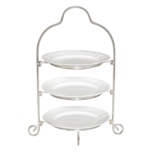3-TIER SILVER DESSERT STAND FOR 9" PLATES