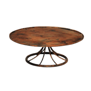 ANTIQUE RUST ROUND PEDESTAL SERVER